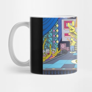 Dope Slluks character rock band on stage illustration Mug